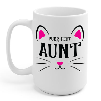 PURR-FECT Aunt Funny Cat Lover Cute Funny Kitten Coffee Mug Gift For Men Women