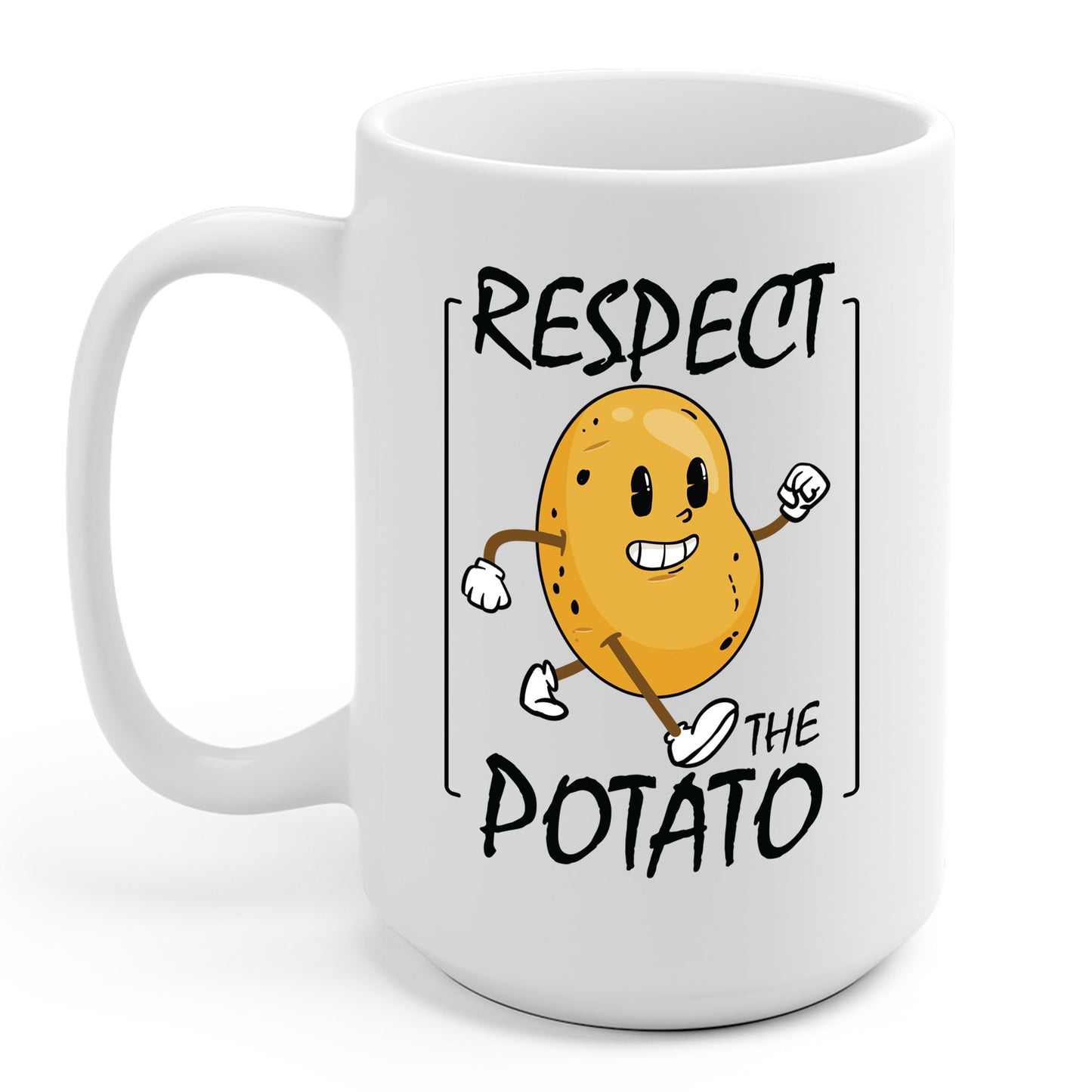 Funny Respect The Potato Gift Men Cute Root Vegetable Lovers Vegan Coffee Mug For Men Women