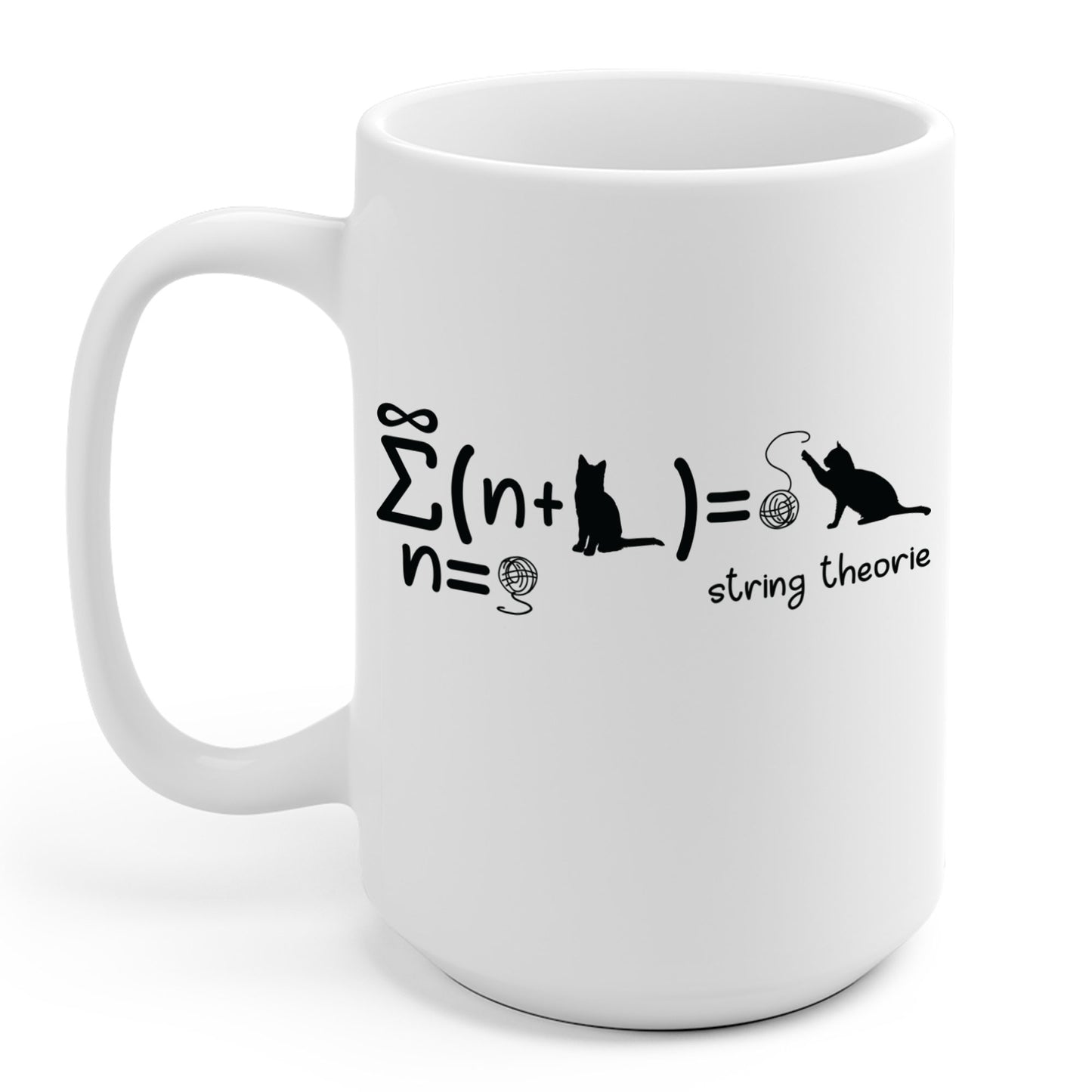 Funny String Theory Science Nerd Physics Schrodinger's Cat Coffee Mug For Men Women