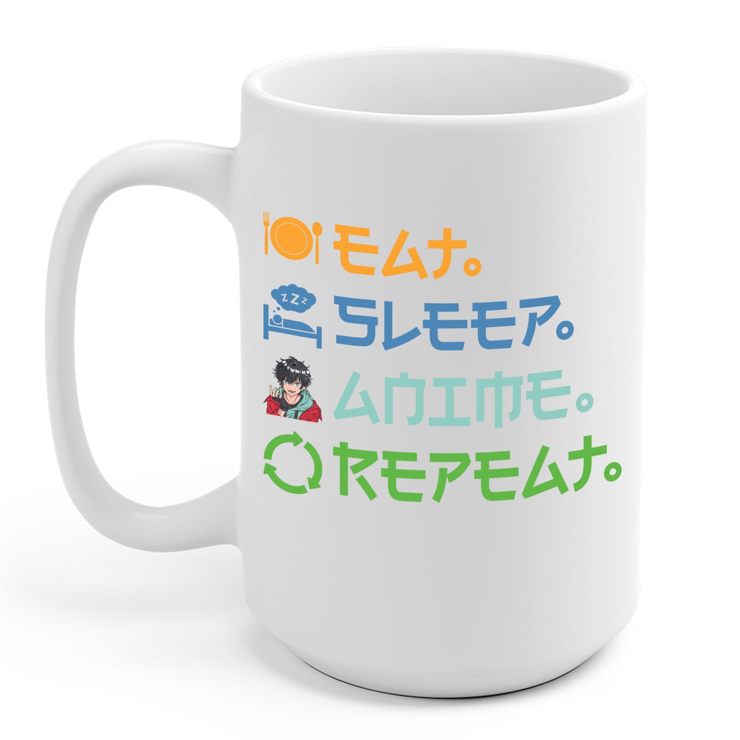 Eat Sleep Anime Repeat Funny Anime Lovers Coffee Mug For Men Women