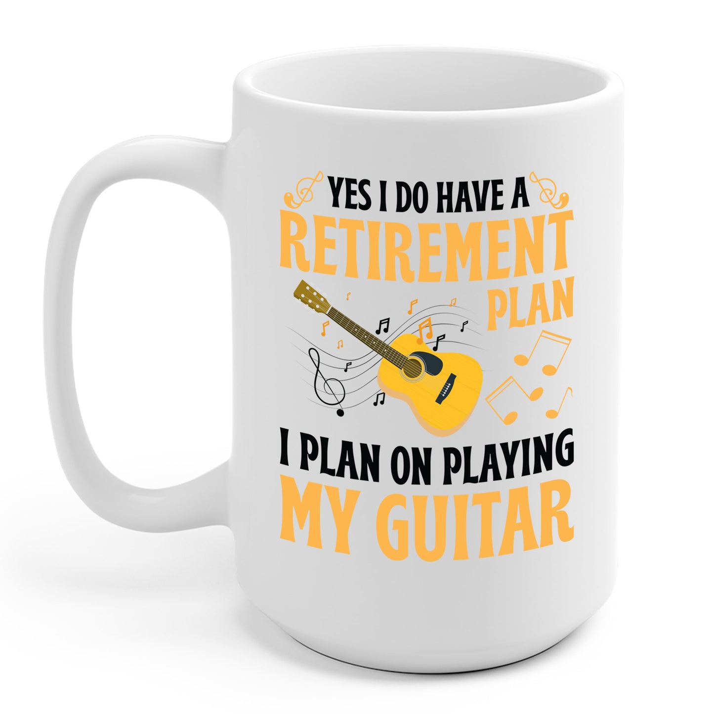 Retirement Plan Mug For Guitar Players Retired Grandpa Dad Coffeer Mug