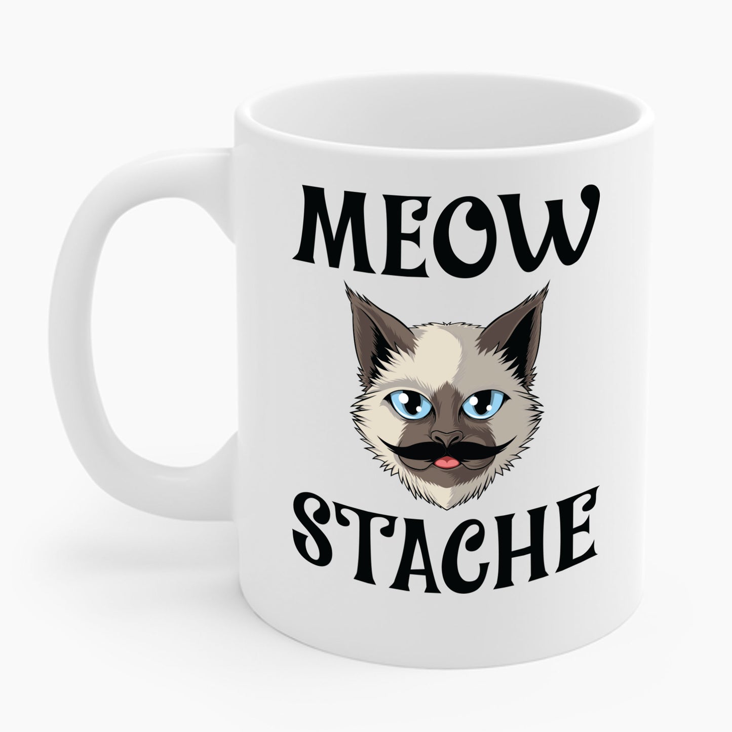 Meowstache Cat Mustache Moustache Beard Bearded Kitten Lovers Coffee Mug For Men Women