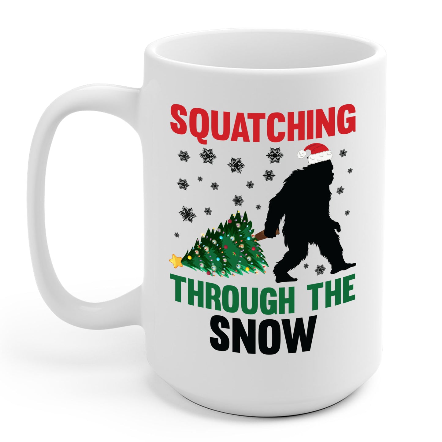 Squatching Through The Snow Funny Bigfoot Christmas Sasquatch Coffee Mug