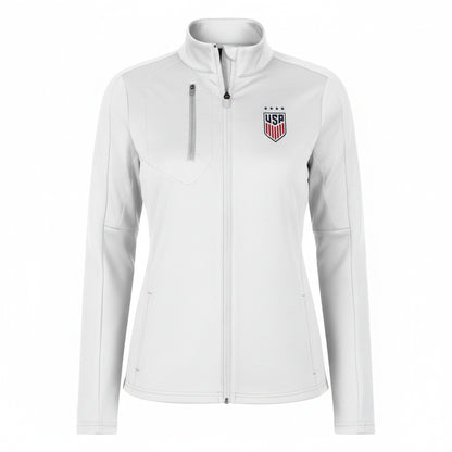 Womens Antigua White USWNT Generation Full-Zip Jacket