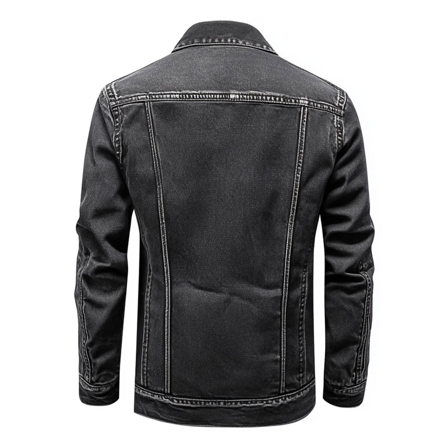 Mens Denim Jacket Distressed Comfortable Durable Jeans Flaps Slanted Front Pockets Lepal Trucker Jackets For Men