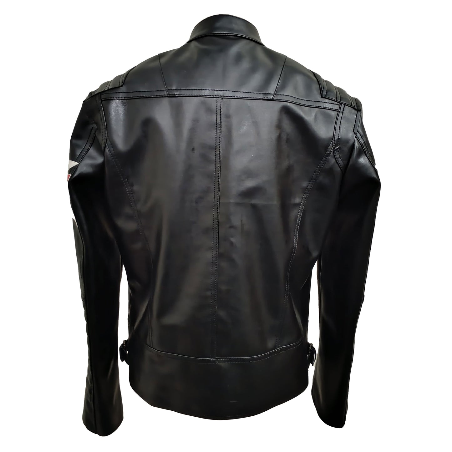 Men Union Jack Leather Jacket Casual Motorcycle Sheepskin Coat With UK Flag Genuine Leather Jackets