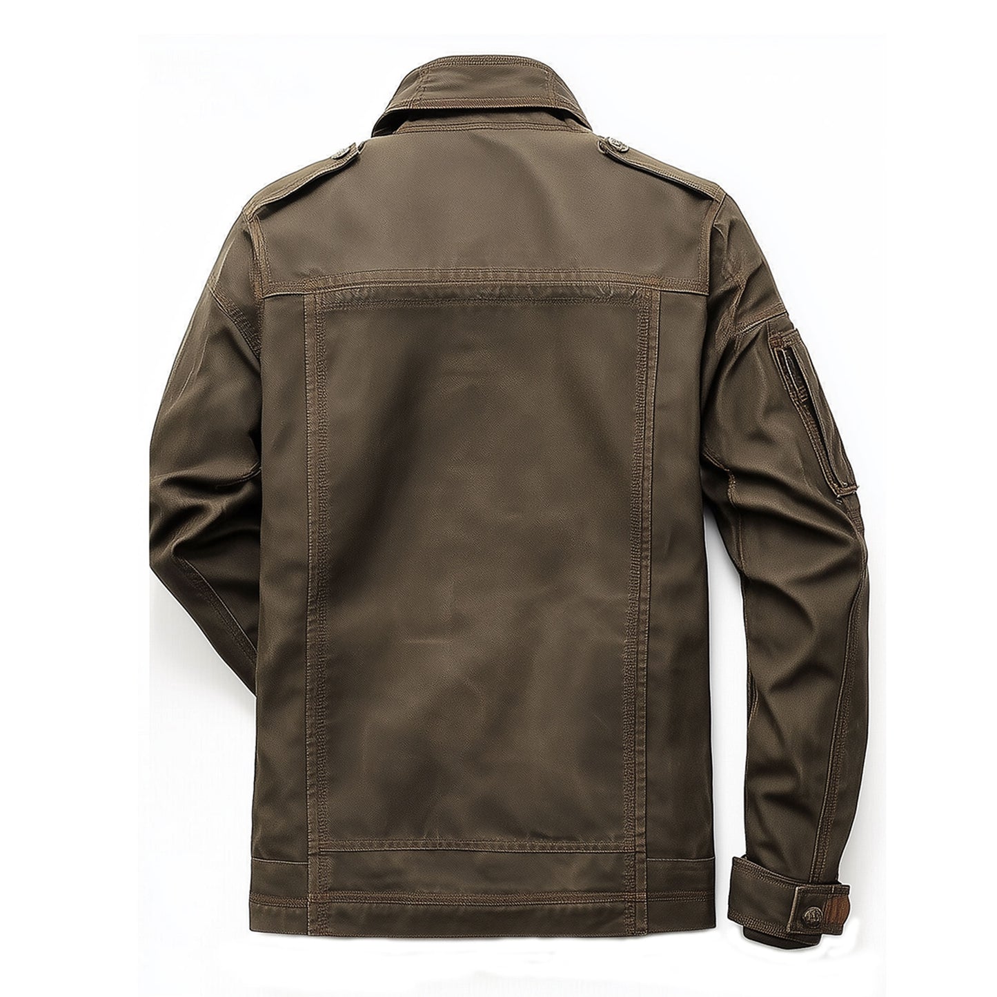 Mens Leather Jacket Military Field Zipper Protection Lepal Collar Multipockets Flaps Slanted Pockets Genuine Leather Jackets For Men