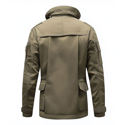 Mens Field Jacket Classic M-65 Field Jackets Military Hip-Length Large Exterior Pockets Hooded Outdoor Durable Materials Nylon Winter Jacket