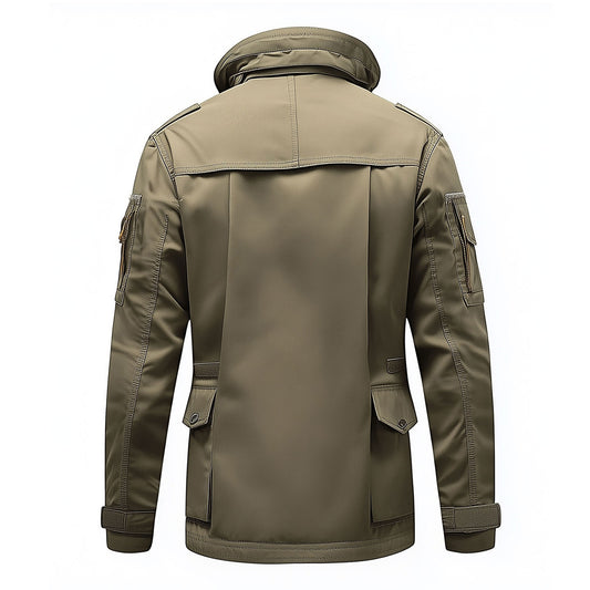 Mens Field Jacket Classic M-65 Field Jackets Military Hip-Length Large Exterior Pockets Hooded Outdoor Durable Materials Nylon Winter Jacket
