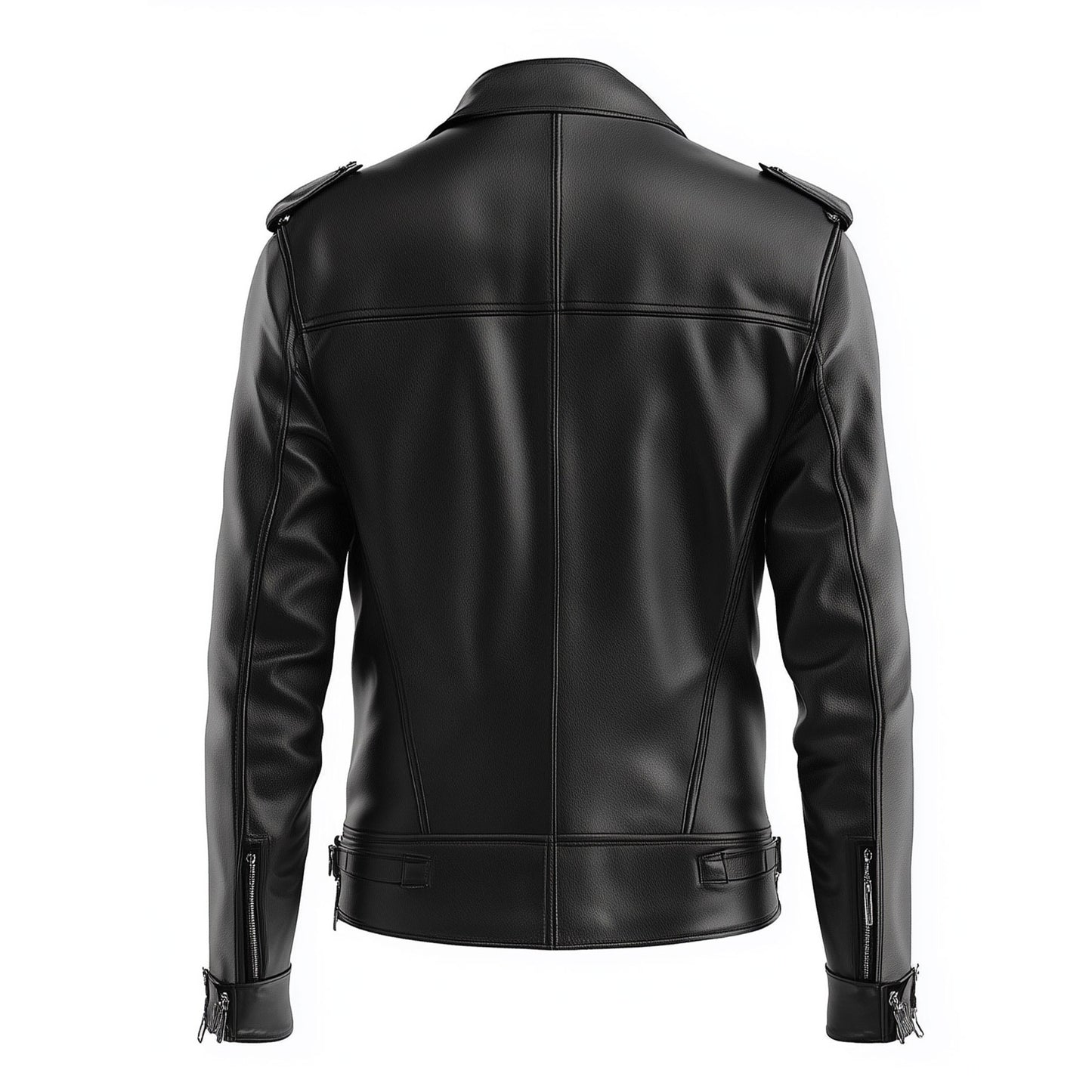 Mens Leather Jacket Biker Zipper Lepal Collar Multipockets Motercycle Genuine Leather Jackets For Men
