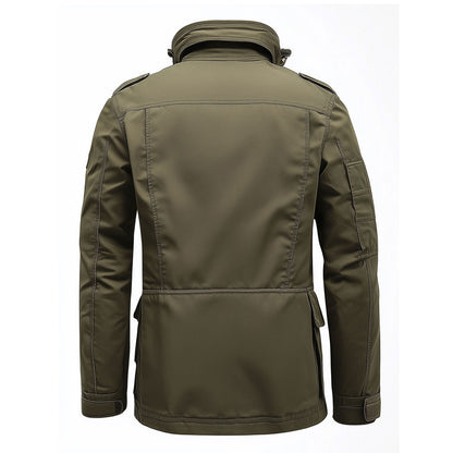 Mens Field Jacket Classic M-65 Field Jackets Military Green Hip-Length Large Exterior Pockets Hooded Outdoor Durable Materials Nylon Winter Jacket