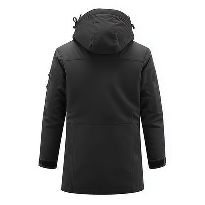 Mens Parkas Jacket Classic Green Parka Thigh-length Nylon Front Pockets Luxurious Removable Hood Winter Coat Warm Parka Jackets