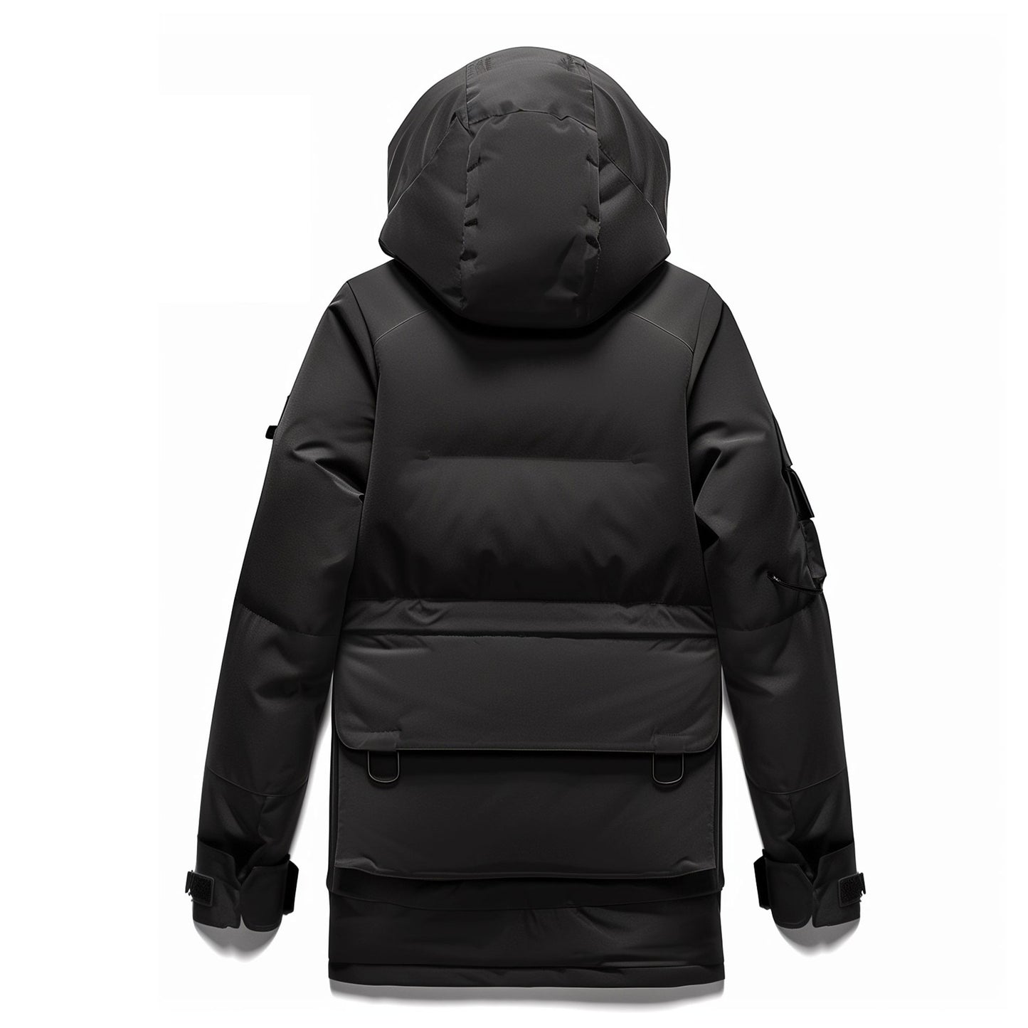 Mens Down Jacket Classic Down Parka Minimalist Lightweight Black Red Contrast Removable Hood Winter Coat Warm Parka Jackets