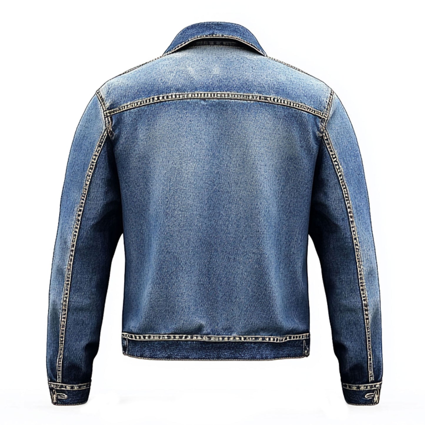 Mens Denim Jacket Distressed Comfortable Durable Flaps Slanted Front Pockets Lepal Jeans Trucker Jackets For Men