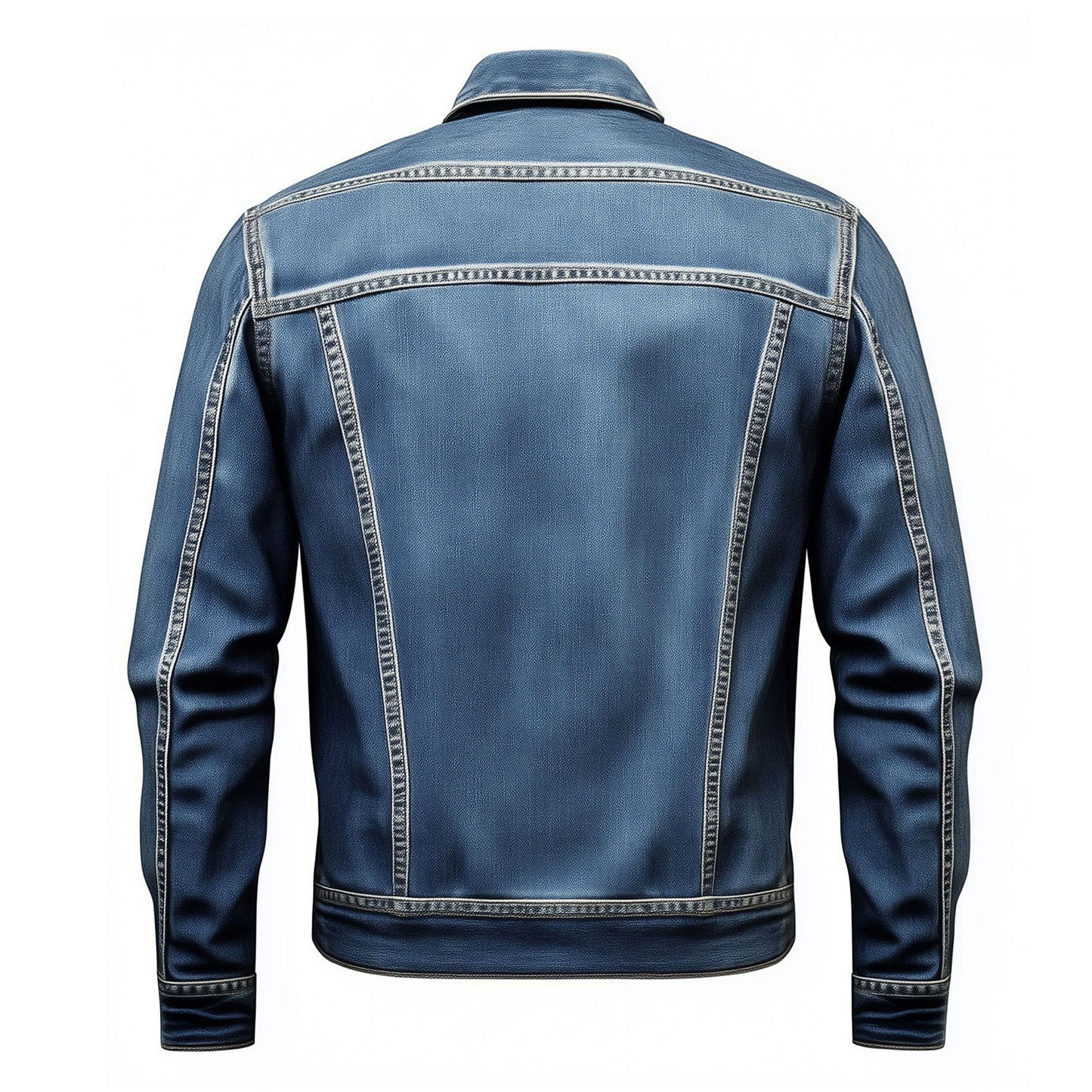 Mens Jean Jacket Trucker Style Jacket Blue Button-down Front, Chest  and Waist Pockets Denim Jackets