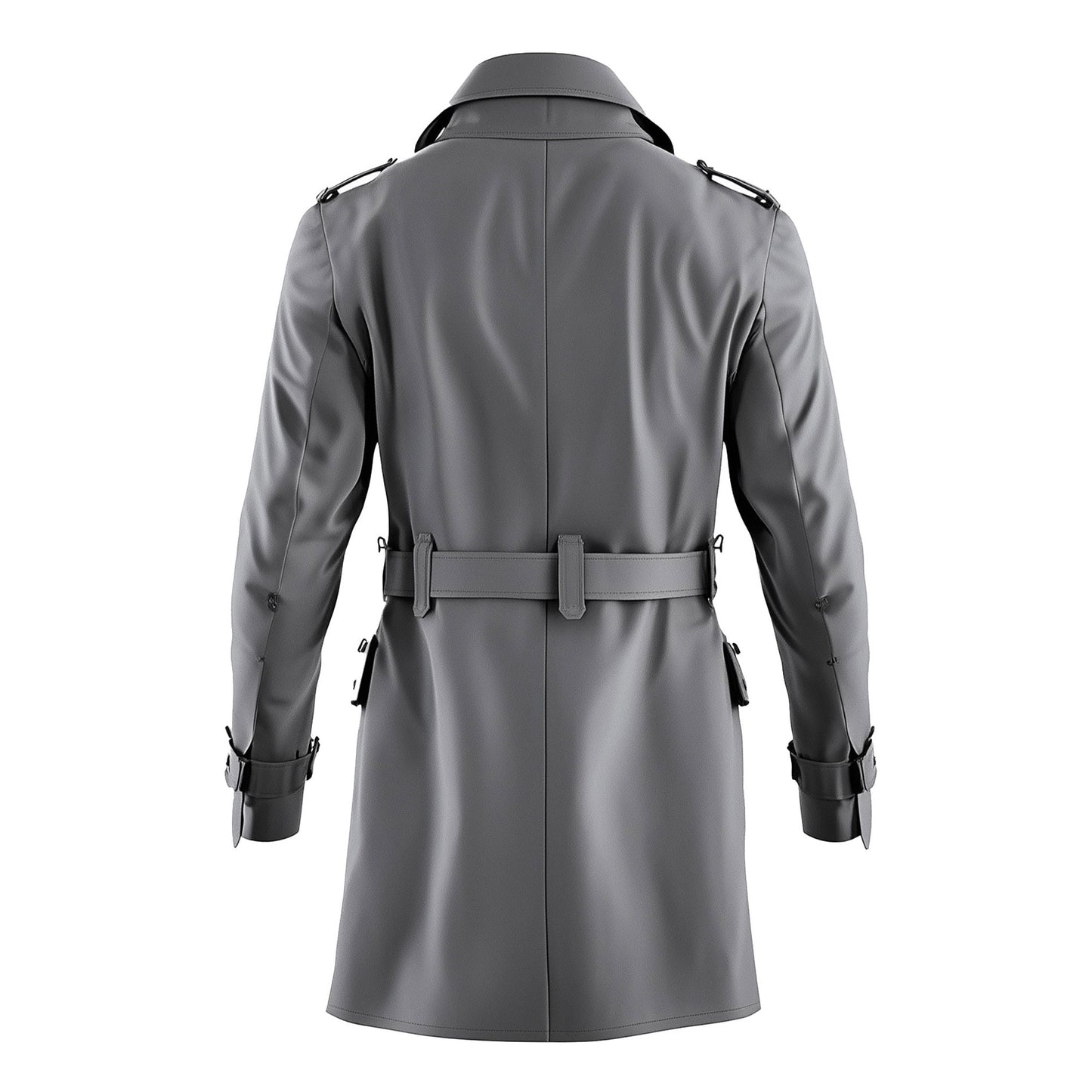 Mens Mini Trench Coat Grey Trench Coats Single Breasted Jacket Storm Flap Lepal Collar Multipockets Water Resistant Jackets For Men
