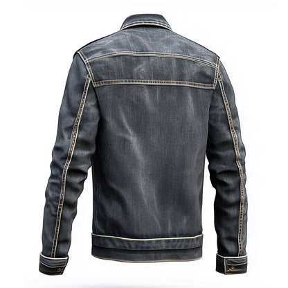 Mens Jean Jacket Trucker Style Jacket Button-down Front, Chest  and Waist Pockets Denim Jackets