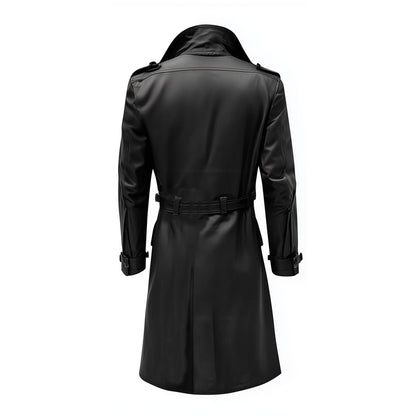 Mens Mini Trench Coat Black Trench Coats Single Breasted Jacket Storm Flap Lepal Collar Multipockets Water Resistant Jackets For Men
