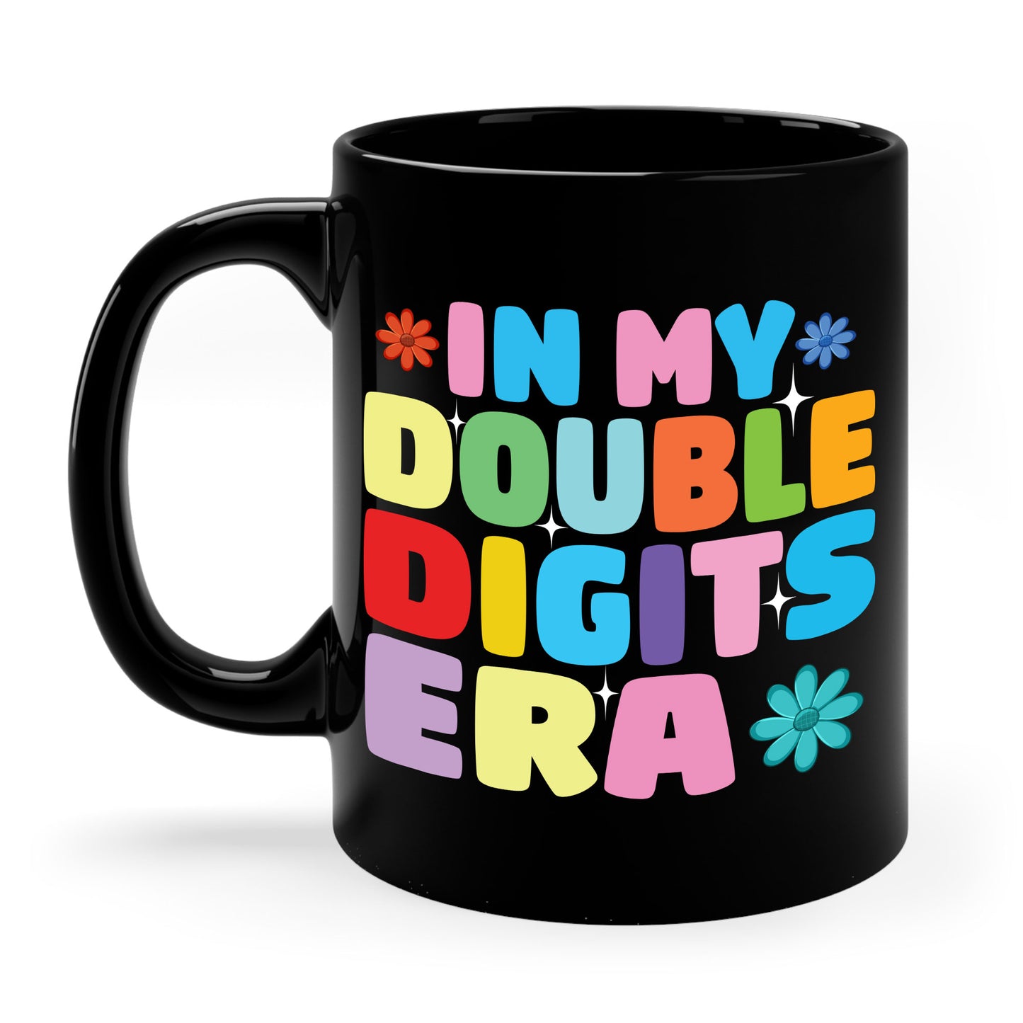 Funny In My Double Digits Era Retro 10 Year Old 10th Birthday Girl Coffee Mug For Men Women Kids