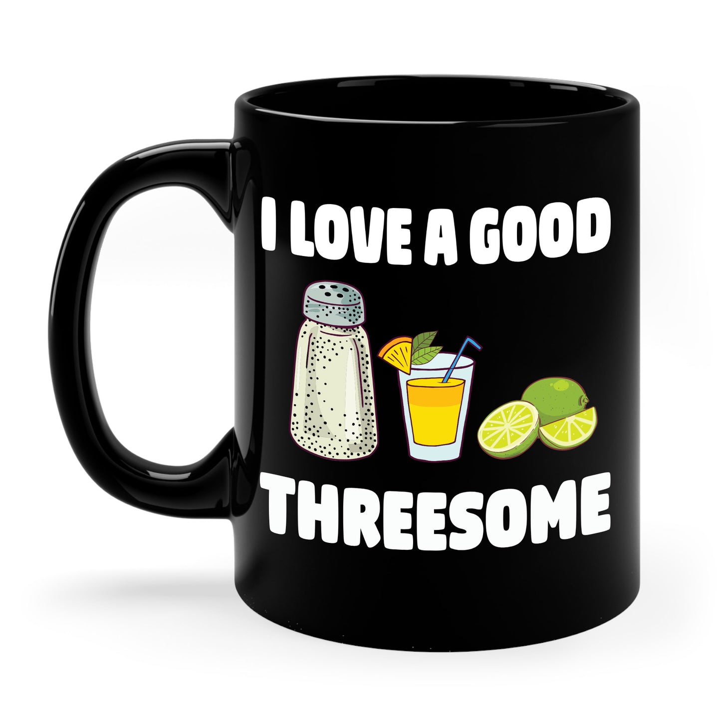 Funny Salt Lime Tequila Threesome Bartender Bar Drink Adult Humour Coffee Mug