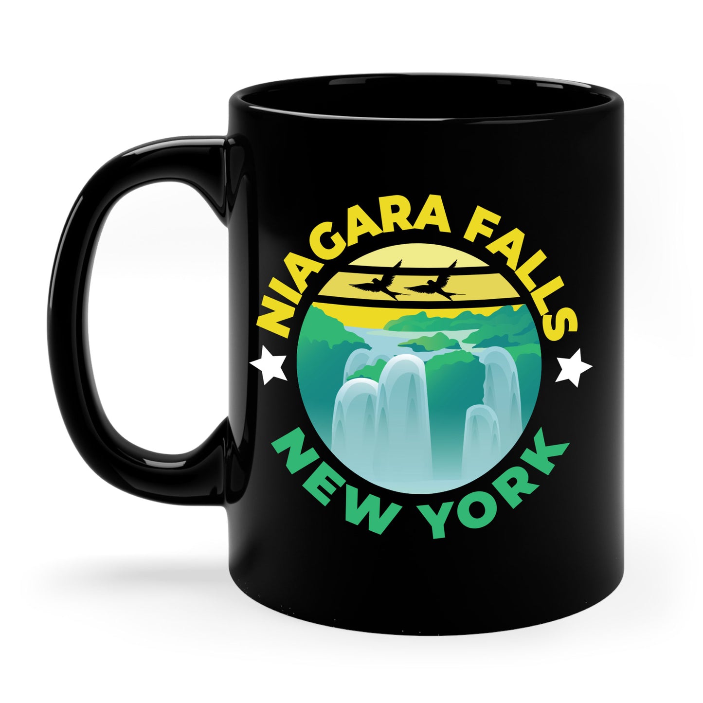 Niagara Falls New York NY Vintage Nautical Waves Coffee Mug For Men Women