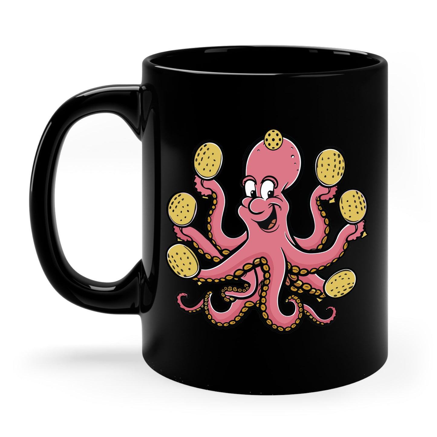 Funny Pickleball Octopus, Cool Pickleball Art For Men Women Paddle Coffee Mug