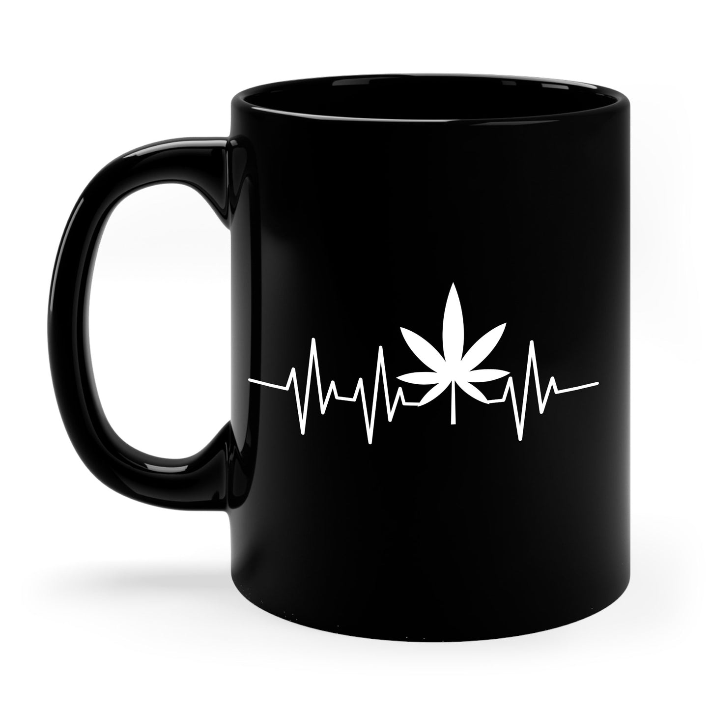 Funny Weed Cannabis Marijuana Leaf Heartbeat Stoner Tie Dye Coffee Mug For Men Women