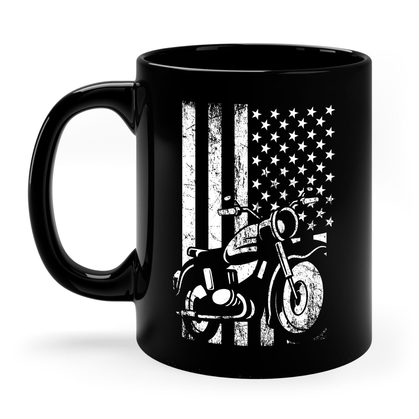 Motorcycle USA Flag Retro Viintage Biker Motercross Coffee Mug For Bikers