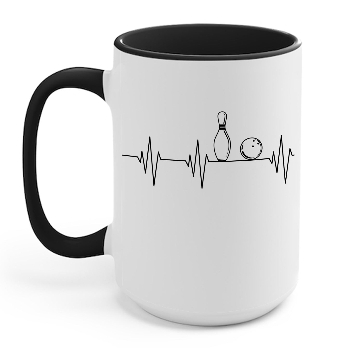 Funny Bowling Gift Cute EKG Bowlers League Coffee Mug For Men Women