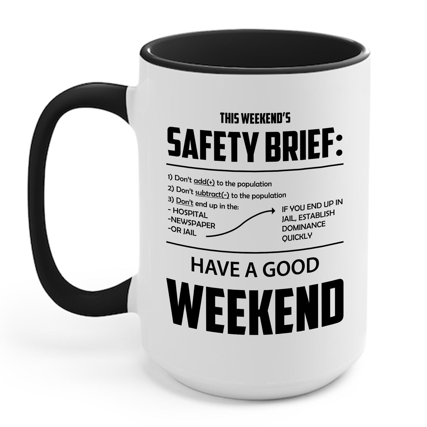 Funny This weekend's SAFETY BRIEF Coffee Mug For Men Women