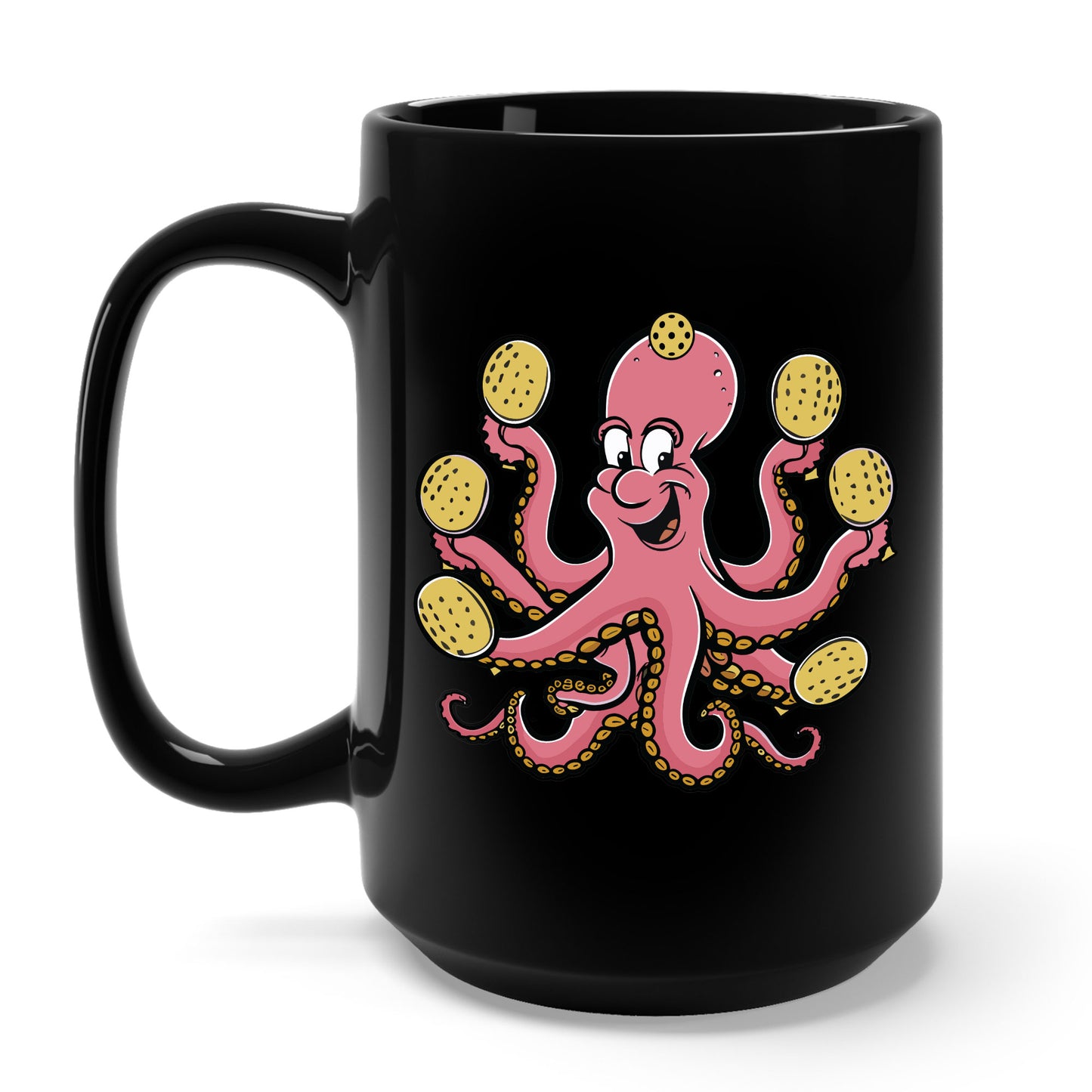 Funny Pickleball Octopus, Cool Pickleball Art For Men Women Paddle Coffee Mug