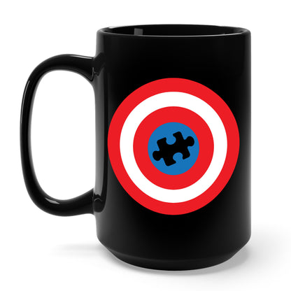 Captain Autism Awareness Superhero Puzzle Shield Coffee Mug For Men Women