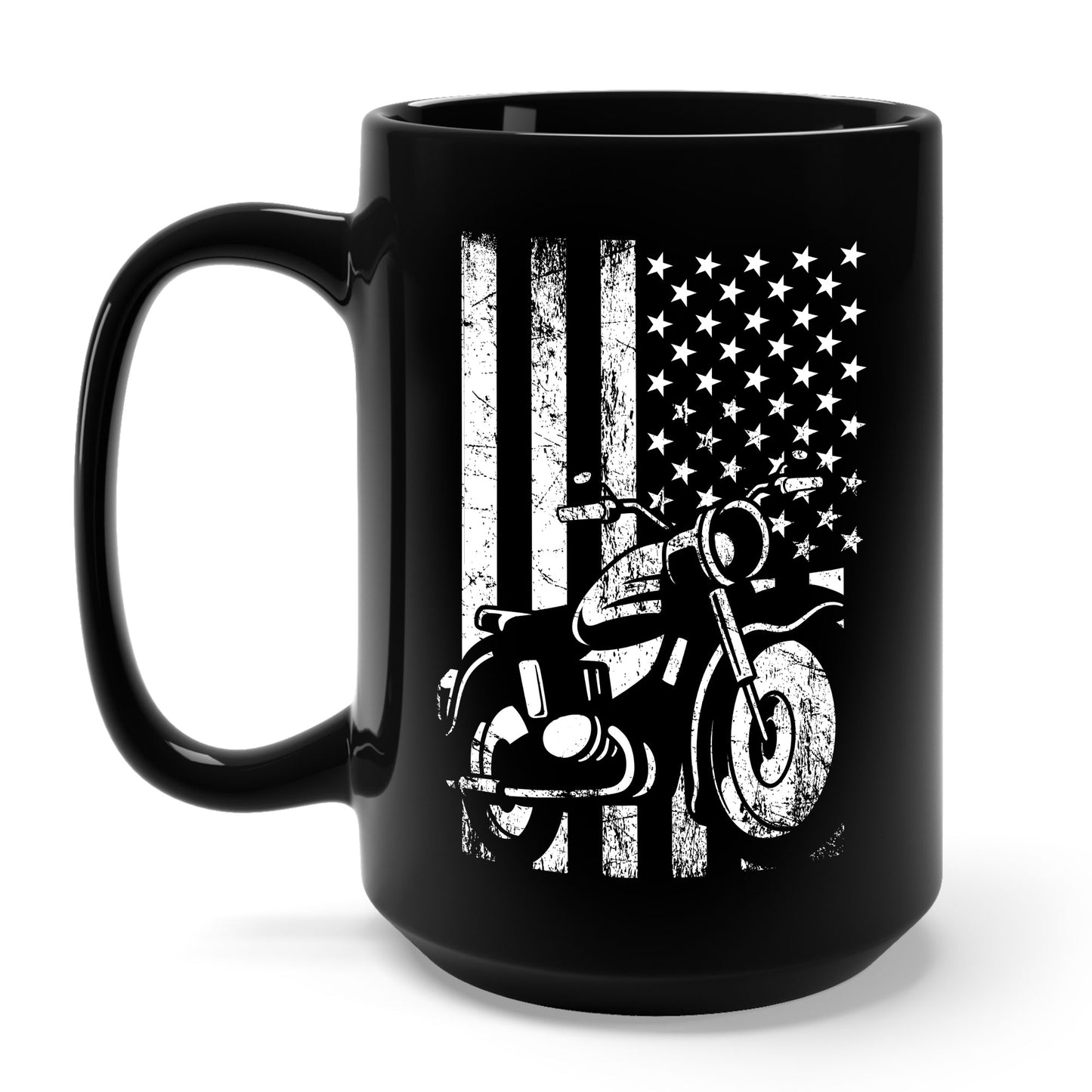 Motorcycle USA Flag Retro Viintage Biker Motercross Coffee Mug For Bikers