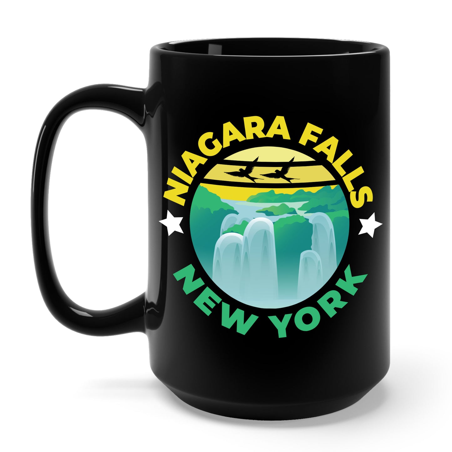 Niagara Falls New York NY Vintage Nautical Waves Coffee Mug For Men Women