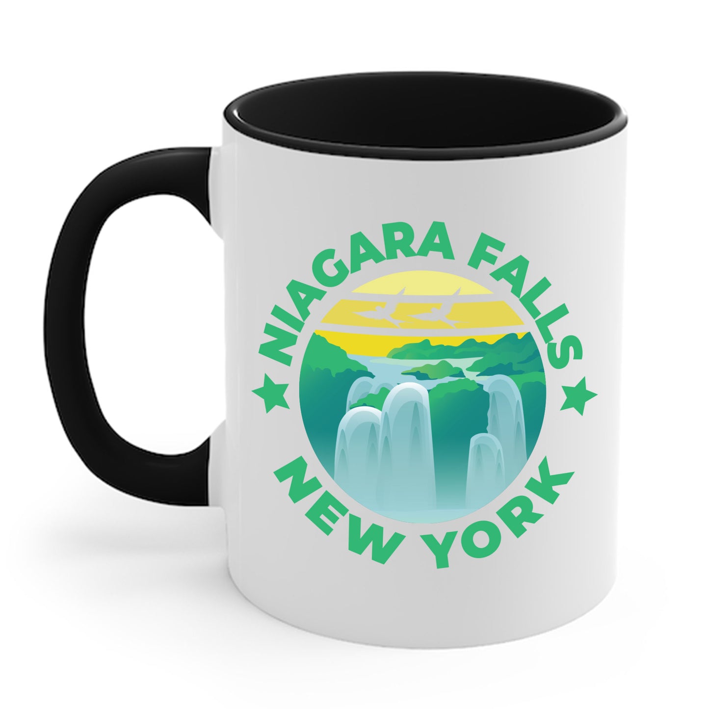 Niagara Falls New York NY Vintage Nautical Waves Coffee Mug For Men Women