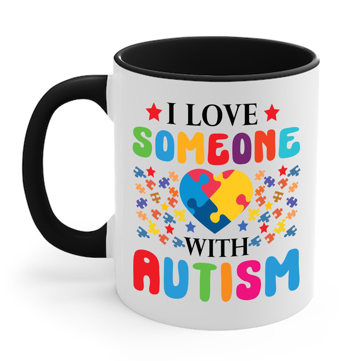 Funny I Love Someone with Autism Awareness Coffee Mug For Men Women