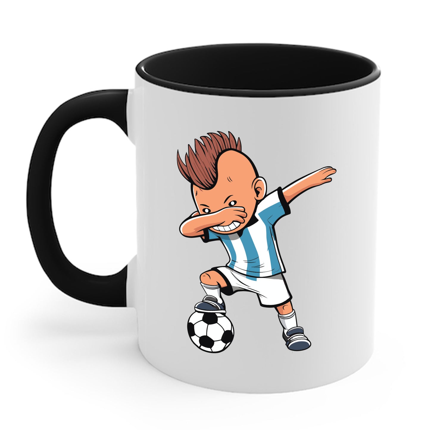 Funny Dabbing Soccer Argentina Jersey Mug, Dab Kids Boys Coffee Mug For Men Women Kids