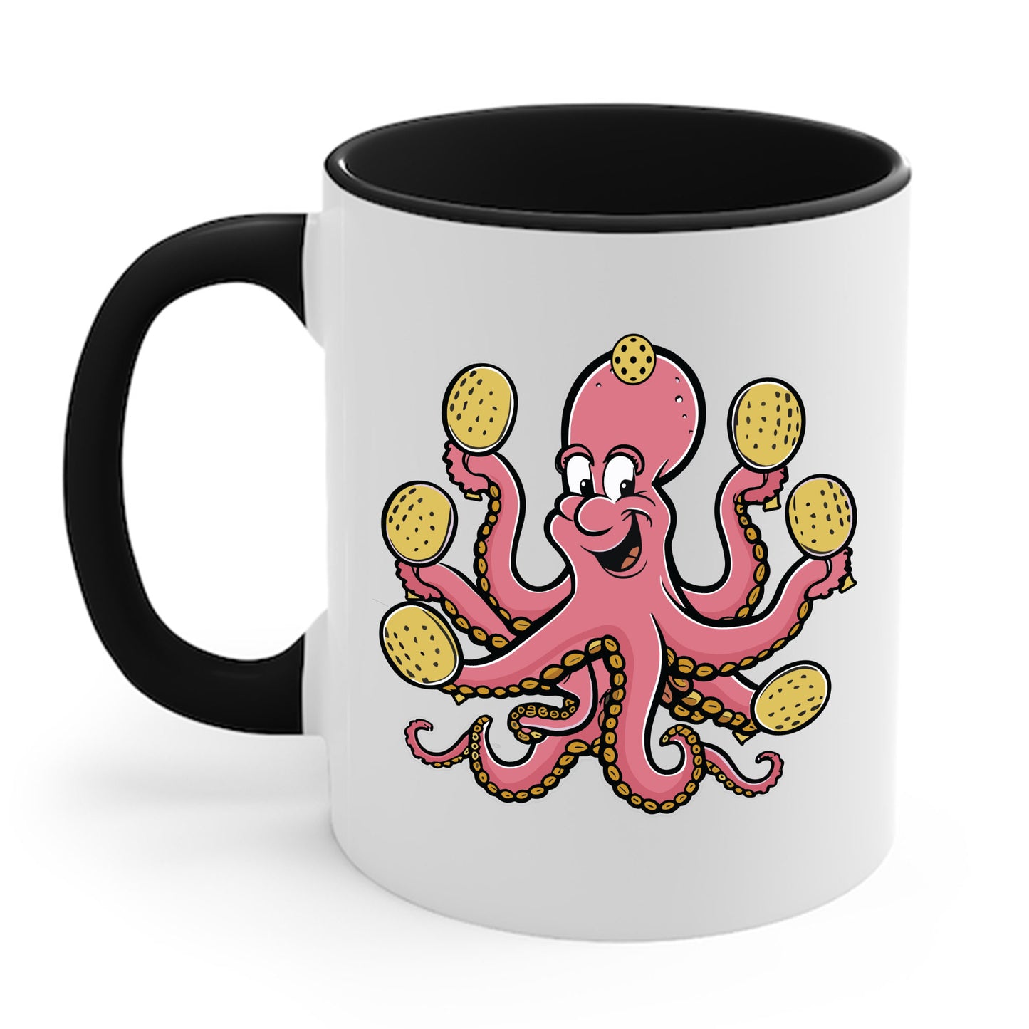 Funny Pickleball Octopus, Cool Pickleball Art For Men Women Paddle Coffee Mug