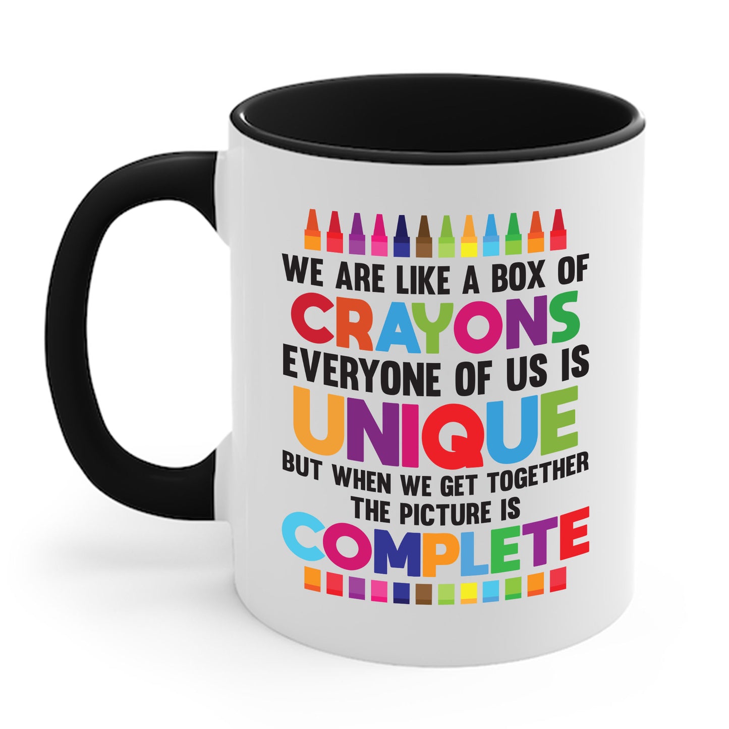 Funny Teacher We Are Like a Box of Crayons Back to School Coffee Mug For Men Women Kids