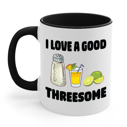 Funny Salt Lime Tequila Threesome Bartender Bar Drink Adult Humour Coffee Mug