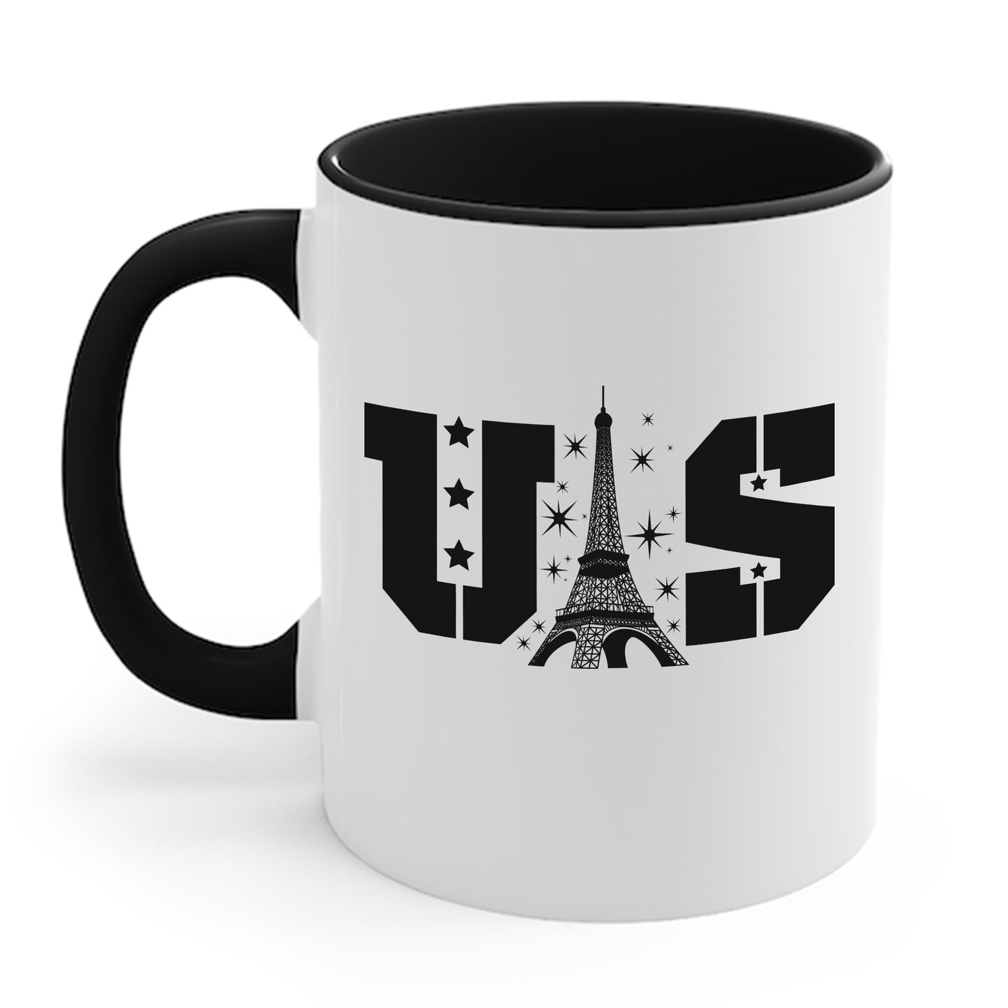 USA Eiffel Tower 2024 Summer Sports Patriotic Supporter Coffee Mug For Men Women