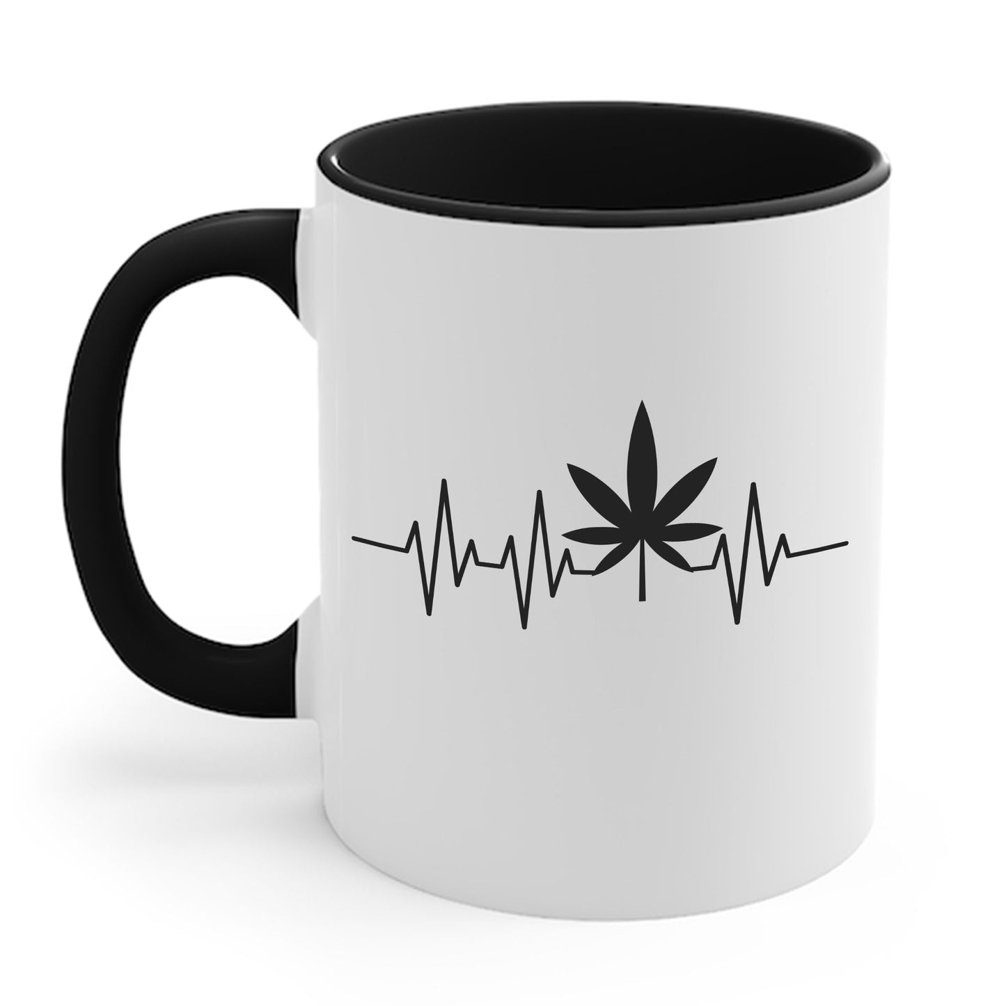 Funny Weed Cannabis Marijuana Leaf Heartbeat Stoner Tie Dye Coffee Mug For Men Women