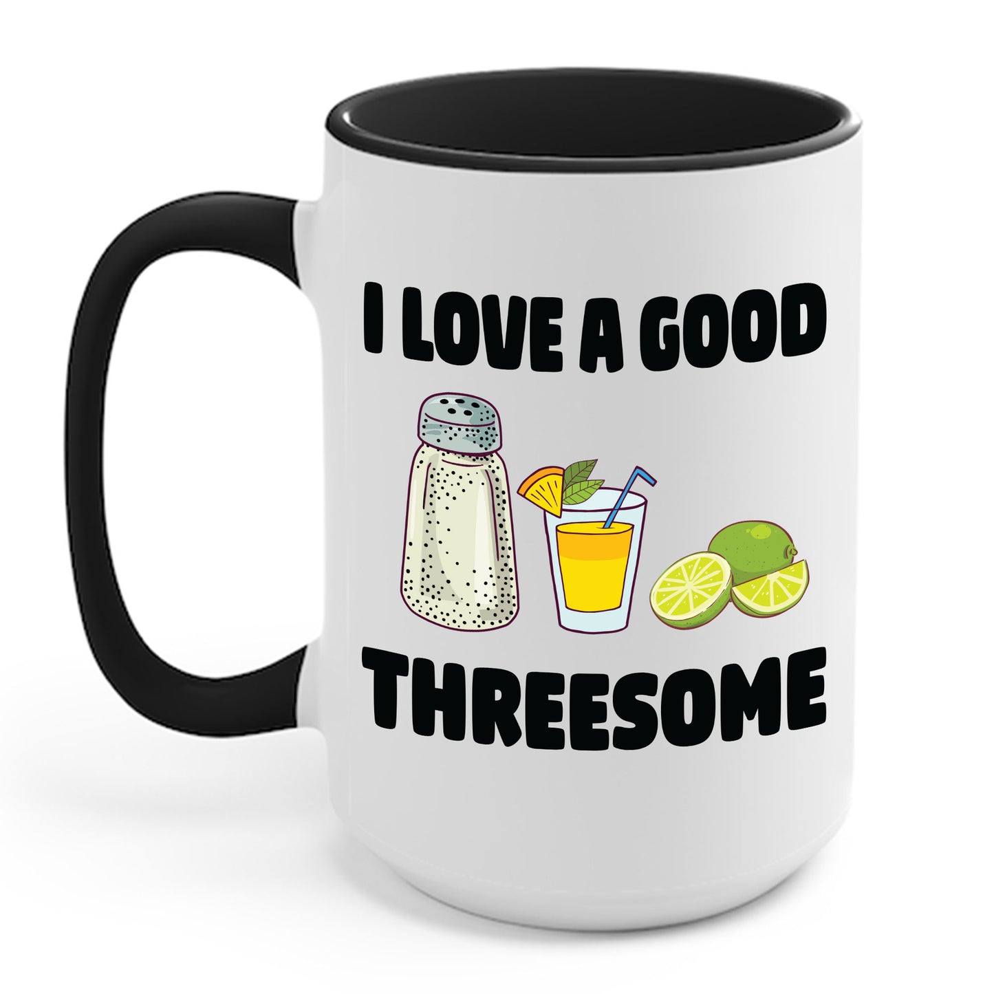 Funny Salt Lime Tequila Threesome Bartender Bar Drink Adult Humour Coffee Mug