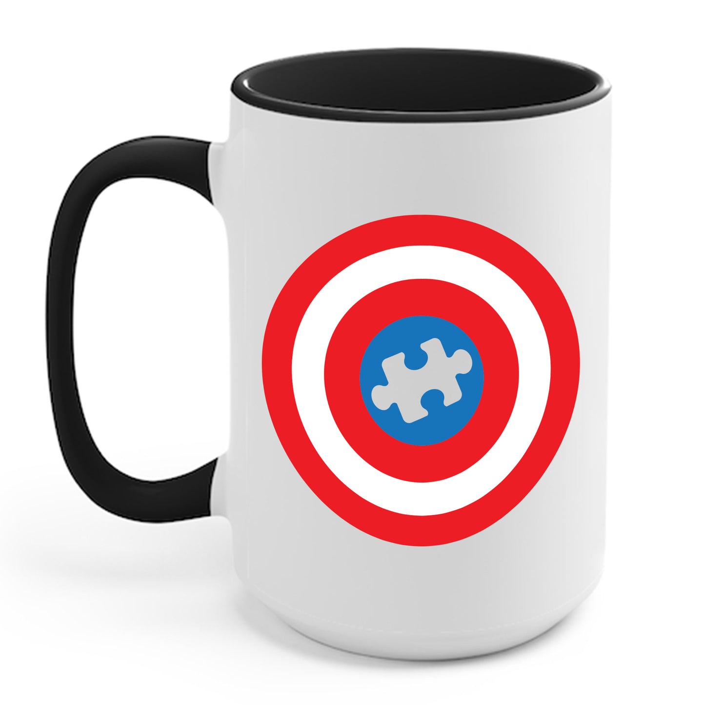 Captain Autism Awareness Superhero Puzzle Shield Coffee Mug For Men Women