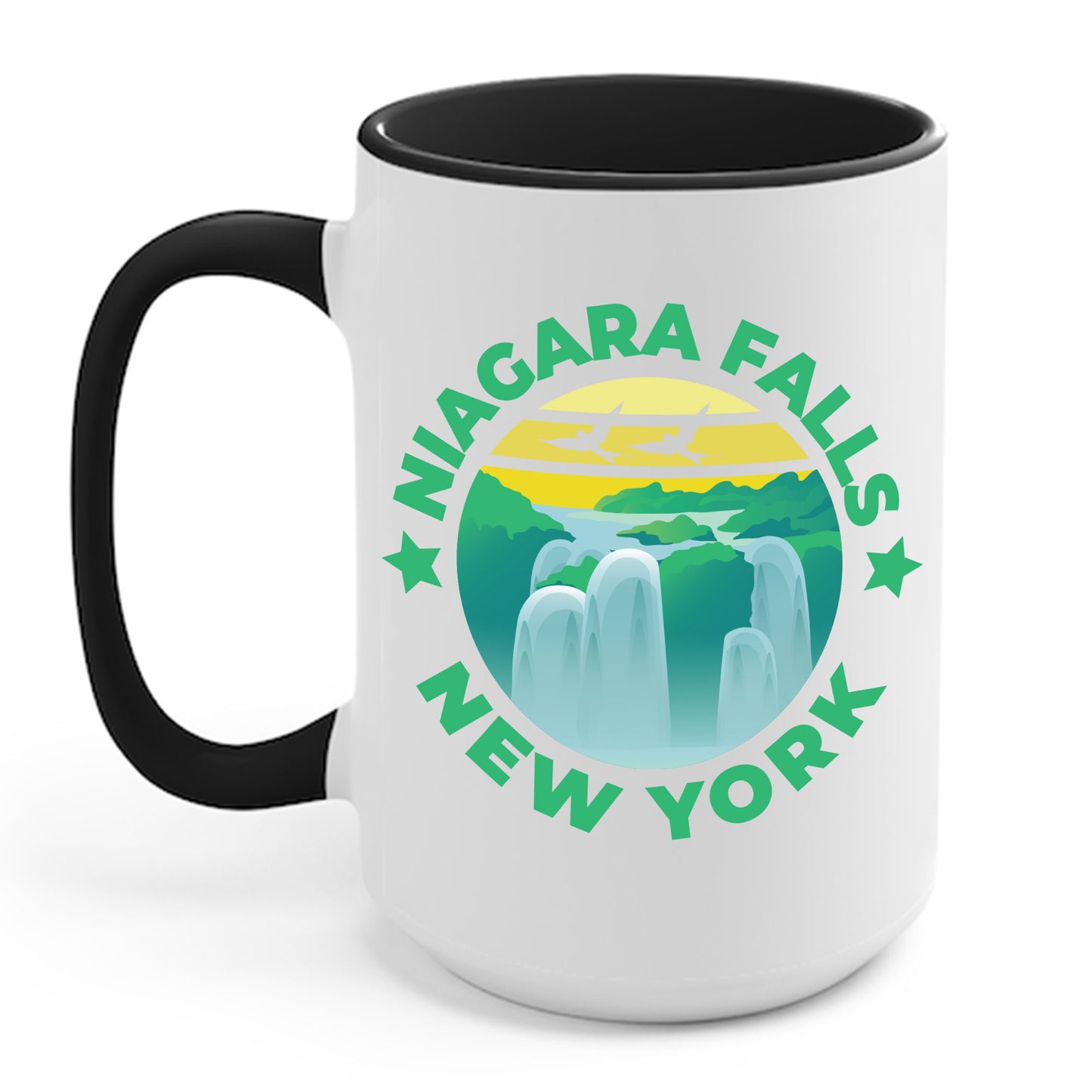 Niagara Falls New York NY Vintage Nautical Waves Coffee Mug For Men Women