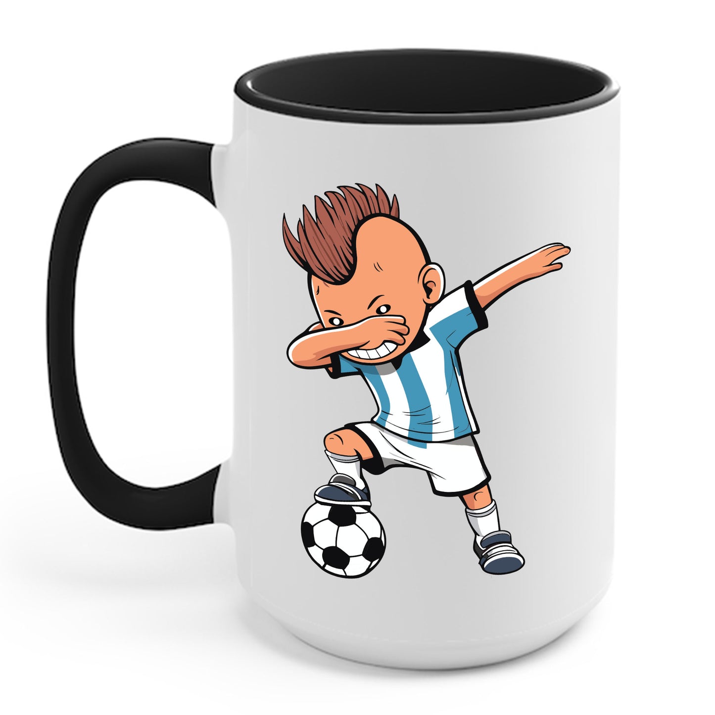 Funny Dabbing Soccer Argentina Jersey Mug, Dab Kids Boys Coffee Mug For Men Women Kids