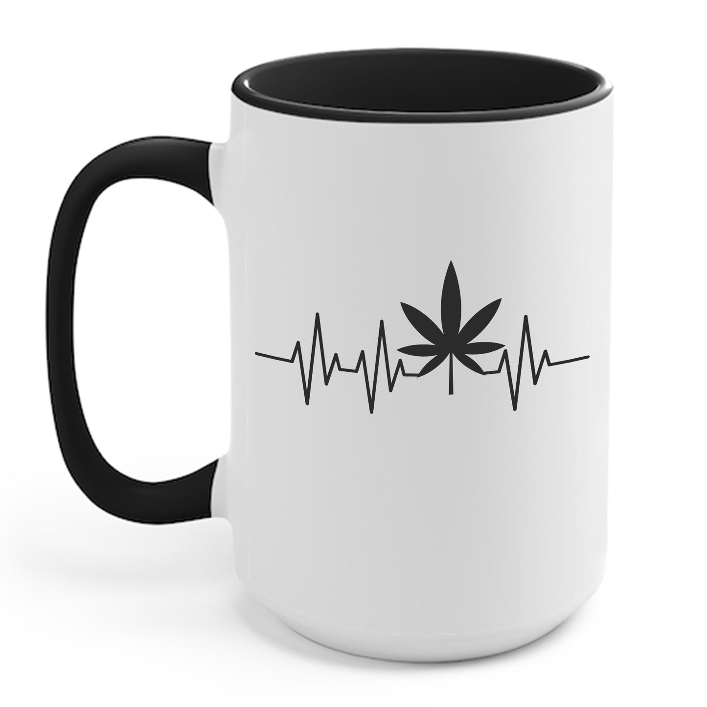 Funny Weed Cannabis Marijuana Leaf Heartbeat Stoner Tie Dye Coffee Mug For Men Women