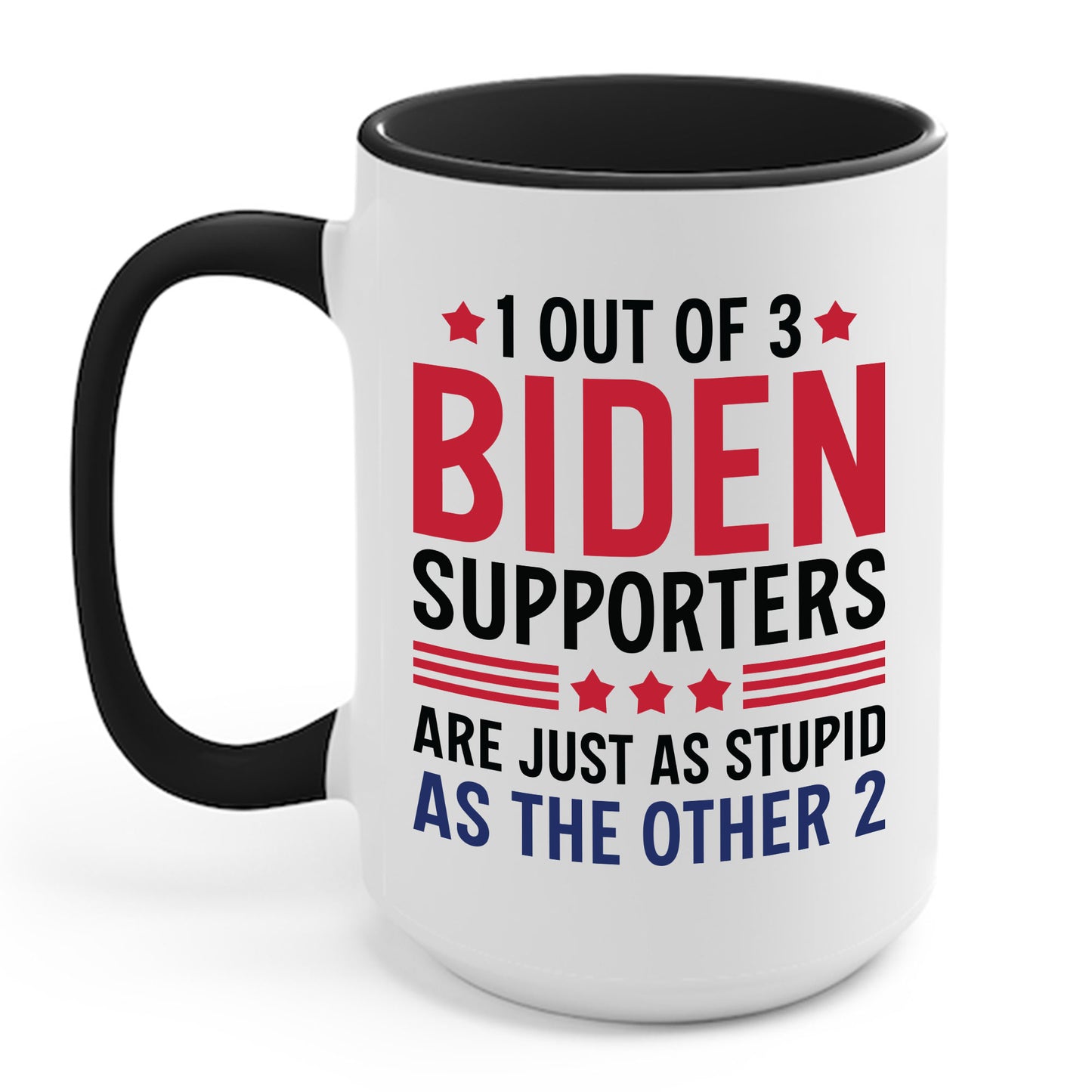 Funny 1 Out Of 3 Biden Supporters Are As Stupid As The Other 2 Anti Biden Coffee Mug