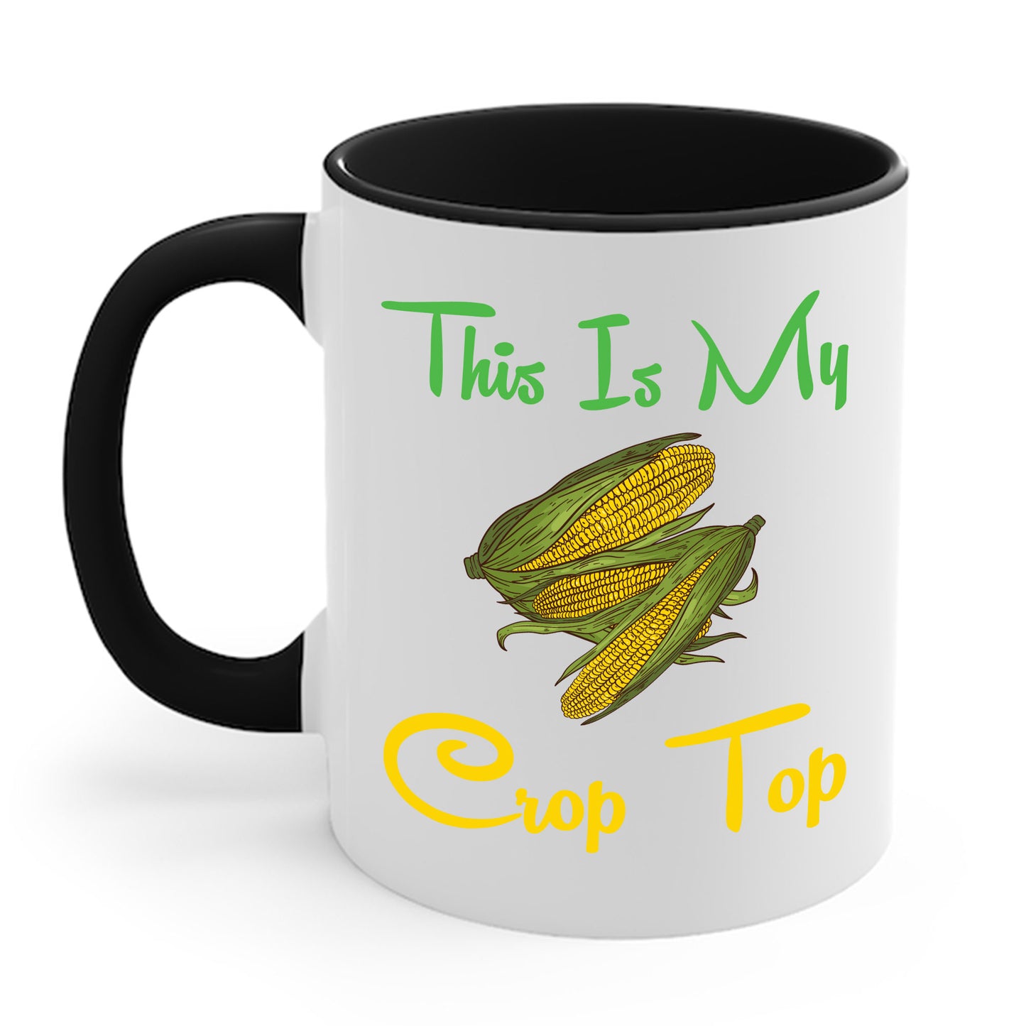 Funny This is my Crop Top Farmer Farming Corn Lover Pun Joke Coffee Mug