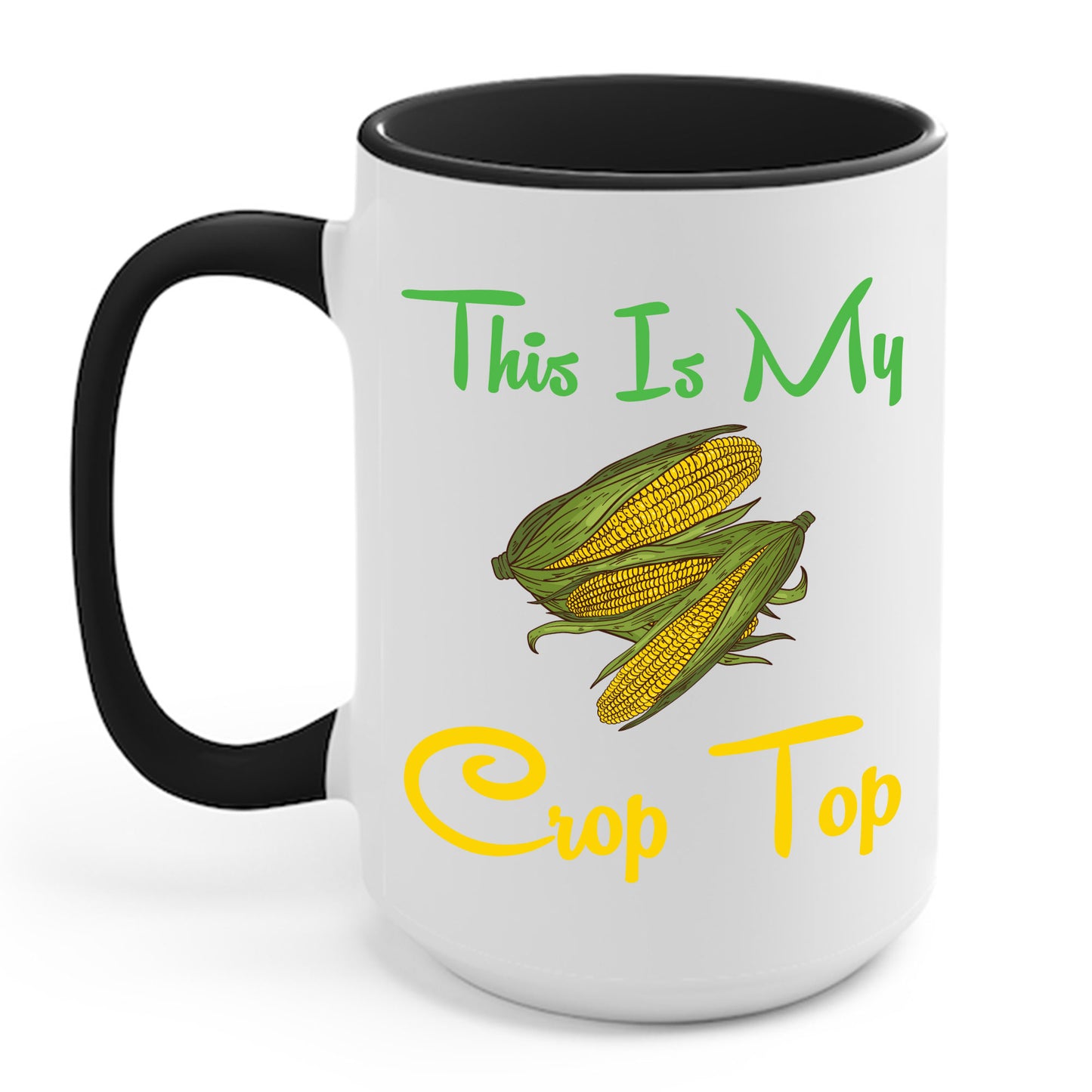 Funny This is my Crop Top Farmer Farming Corn Lover Pun Joke Coffee Mug